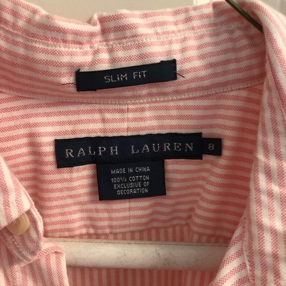 Ralph Lauren pink and white button down size 8 - Picture 3 of 5